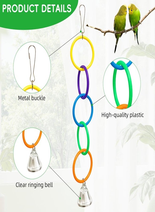 Qpets® Parrot Link Chain Toys - Interactive Bird Cage Toy with Colorful Rings & Secure Clasp Mental Stimulation Swing for Cockatiels, Conures, Parakeets & Small Birds - Image 3